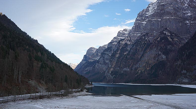 Aibot X6 UAV surveying the Kloentalersee view from the west